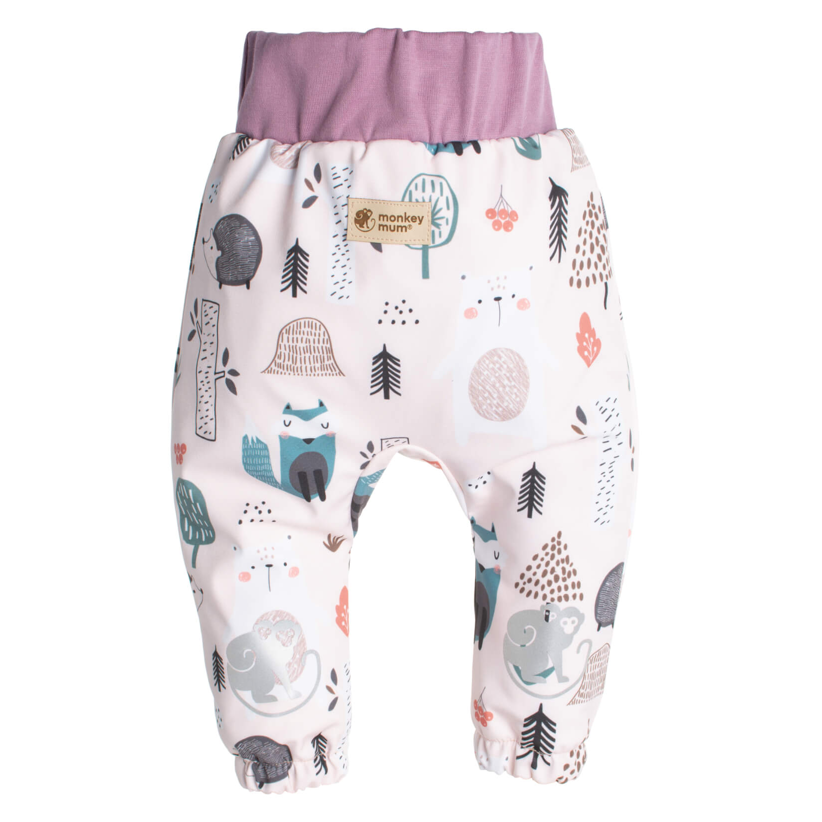 Dziecięce softshellowe spodnie z membraną Monkey Mum® - Dzienne zwierzątka