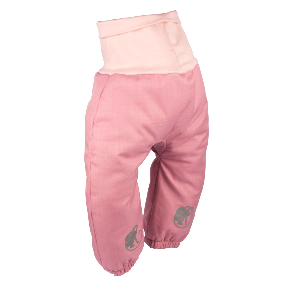 Dziecięce rosnące zimowe softshellowe spodnie z barankiem Monkey Mum® - Różowa owieczka