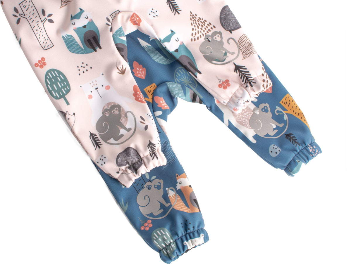 Dětské softshellové kalhoty s membránou Monkey Mum® - Noční zvířátka