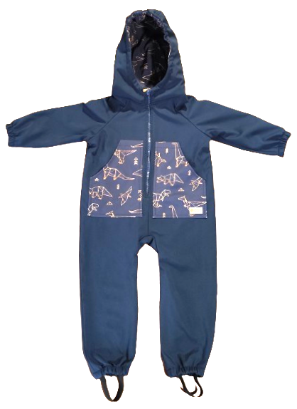 Monkey Mum® Kombinezon softshellowy z membraną – Niebo dinozaurów - rozm. 98/104, 110/116