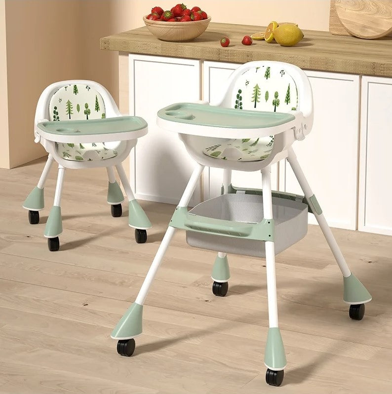 Dziecięce krzesełko do karmienia 2w1 Simple - Matcha Green