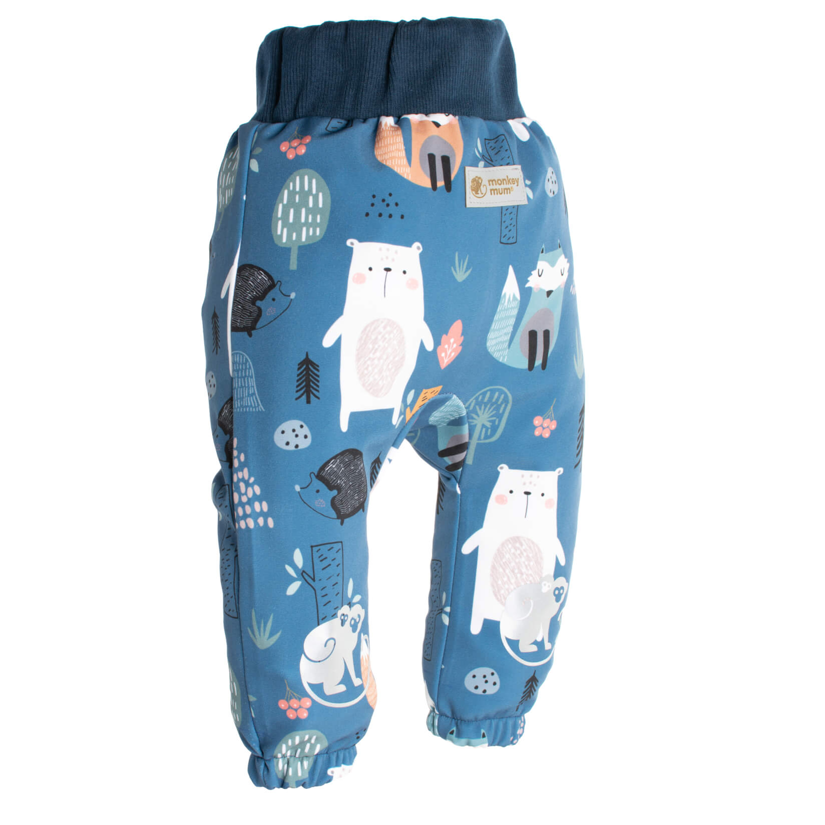 Dziecięce softshellowe spodnie z membraną Monkey Mum® - Nocne zwierzątka