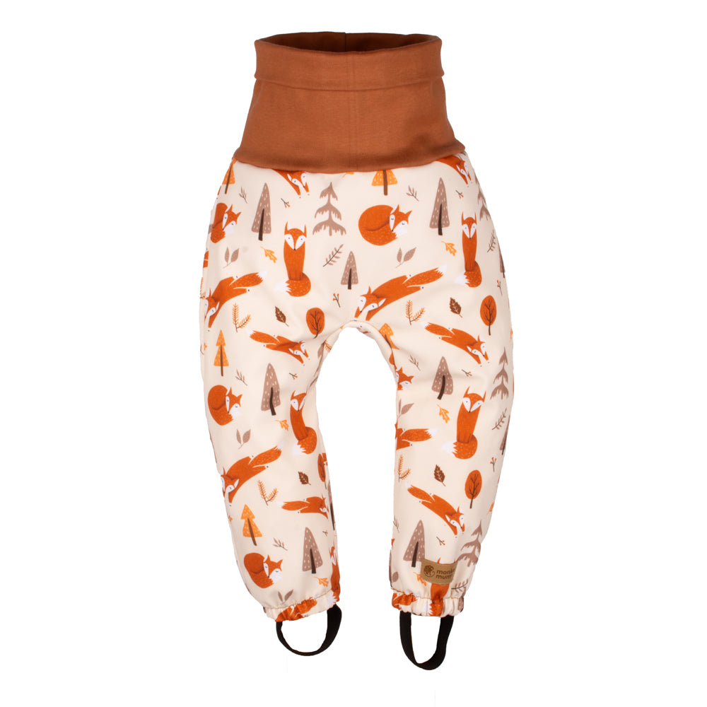 Dziecięce rosnące spodnie softshellowe z membraną Monkey Mum® - Lisią zabawa