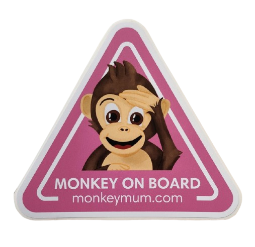 Naklejka na auto Monkey Mum® - Różowa