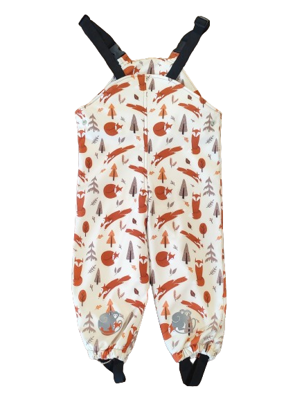 Monkey Mum® Softshellowe spodnie na szelkach z membraną - Lisie psoty
