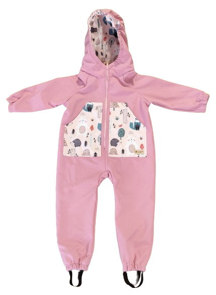 Monkey Mum® Kombinezon softshellowy z membraną – Słodkie zwierzątka - rozm. 98/104, 110/116