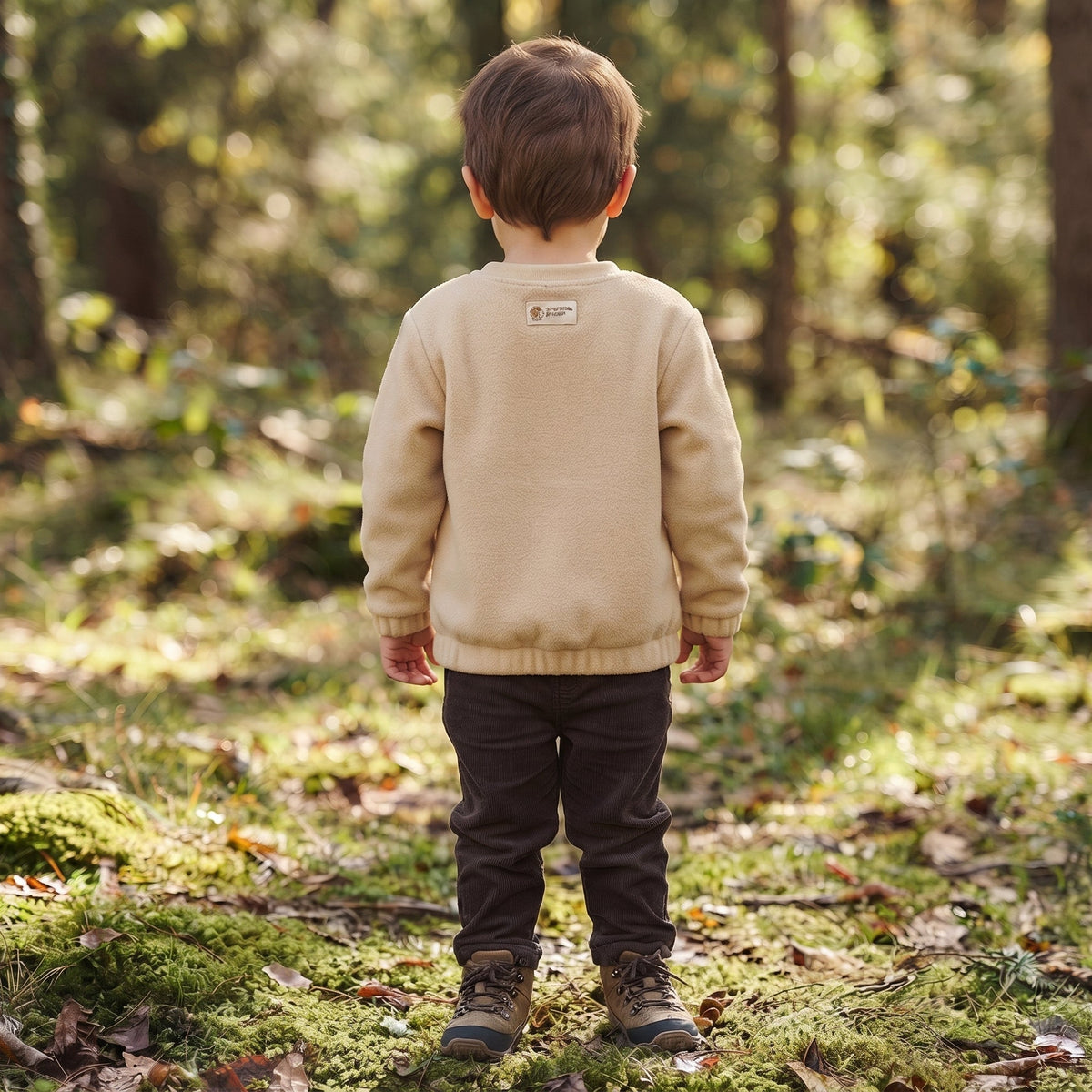 Fleecowa bluza przez głowę Monkey Mum® - Beżowa