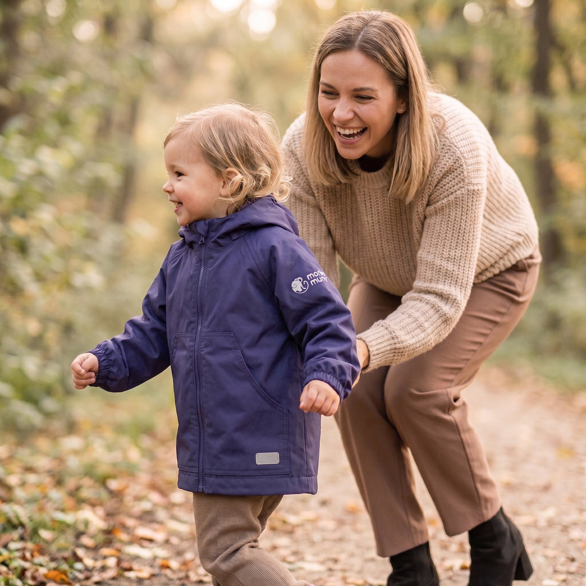 Monkey Mum® Kurtka z ortalionu z rękawem raglanowym - Ciemnofioletowa