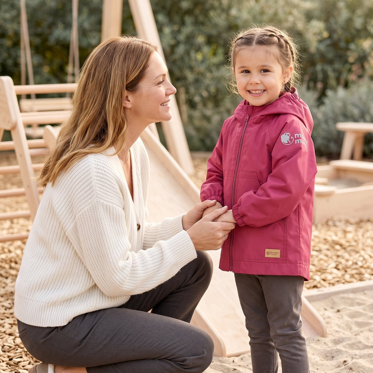 Monkey Mum® Kurtka z ortalionu z rękawem raglanowym - Bordowa