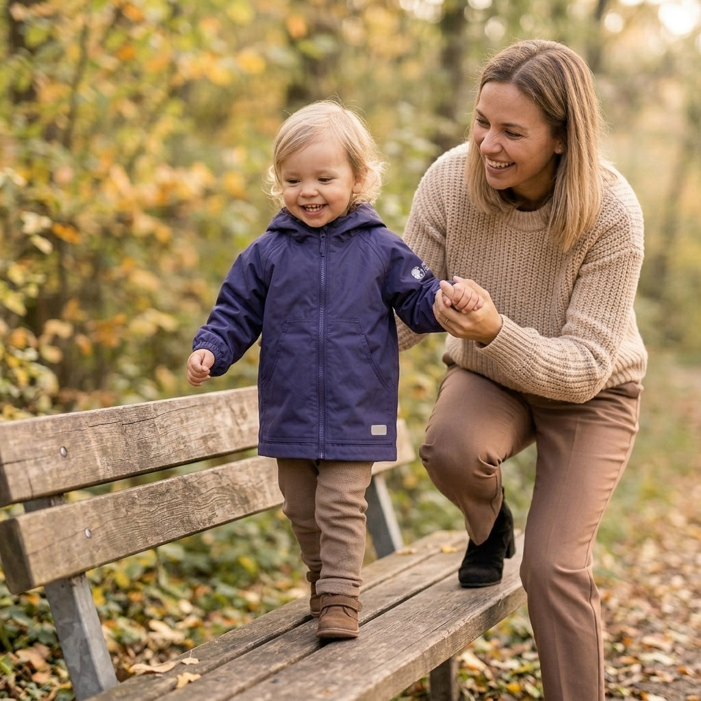 Monkey Mum® Kurtka z ortalionu z rękawem raglanowym - Ciemnofioletowa
