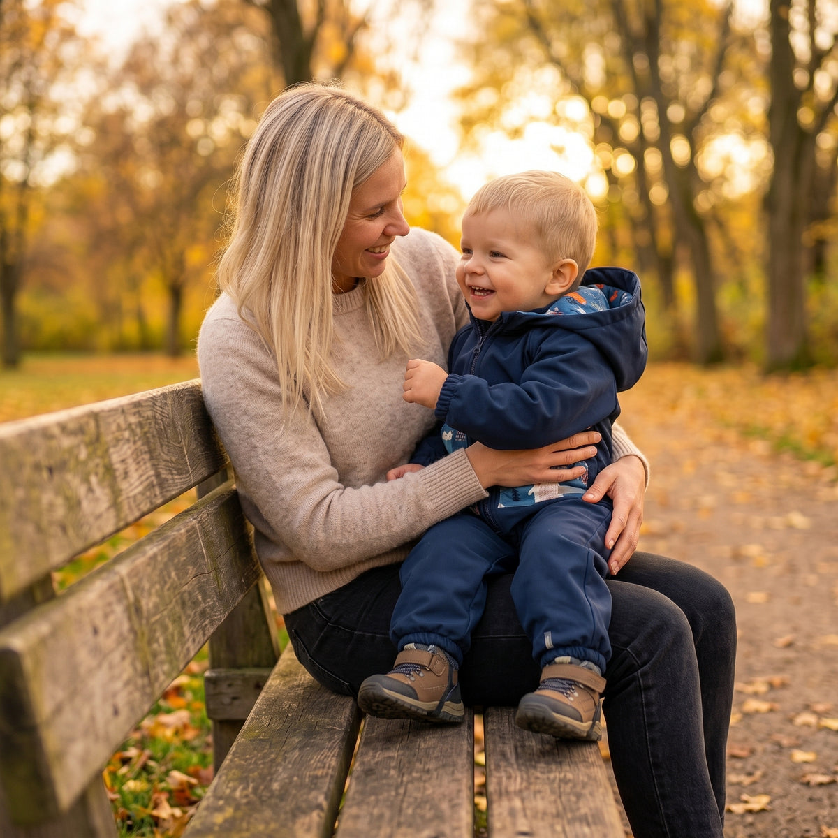 Monkey Mum® Kombinezon softshellowy z membraną – Nocne niebo ze zwierzątkami - roz. 98/104, 110/116