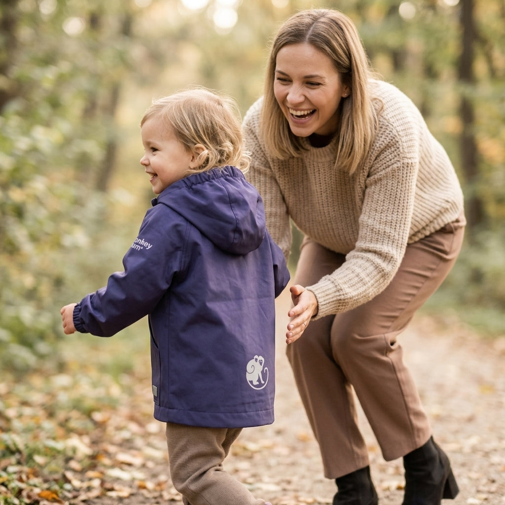 Monkey Mum® Kurtka z ortalionu z rękawem raglanowym - Ciemnofioletowa