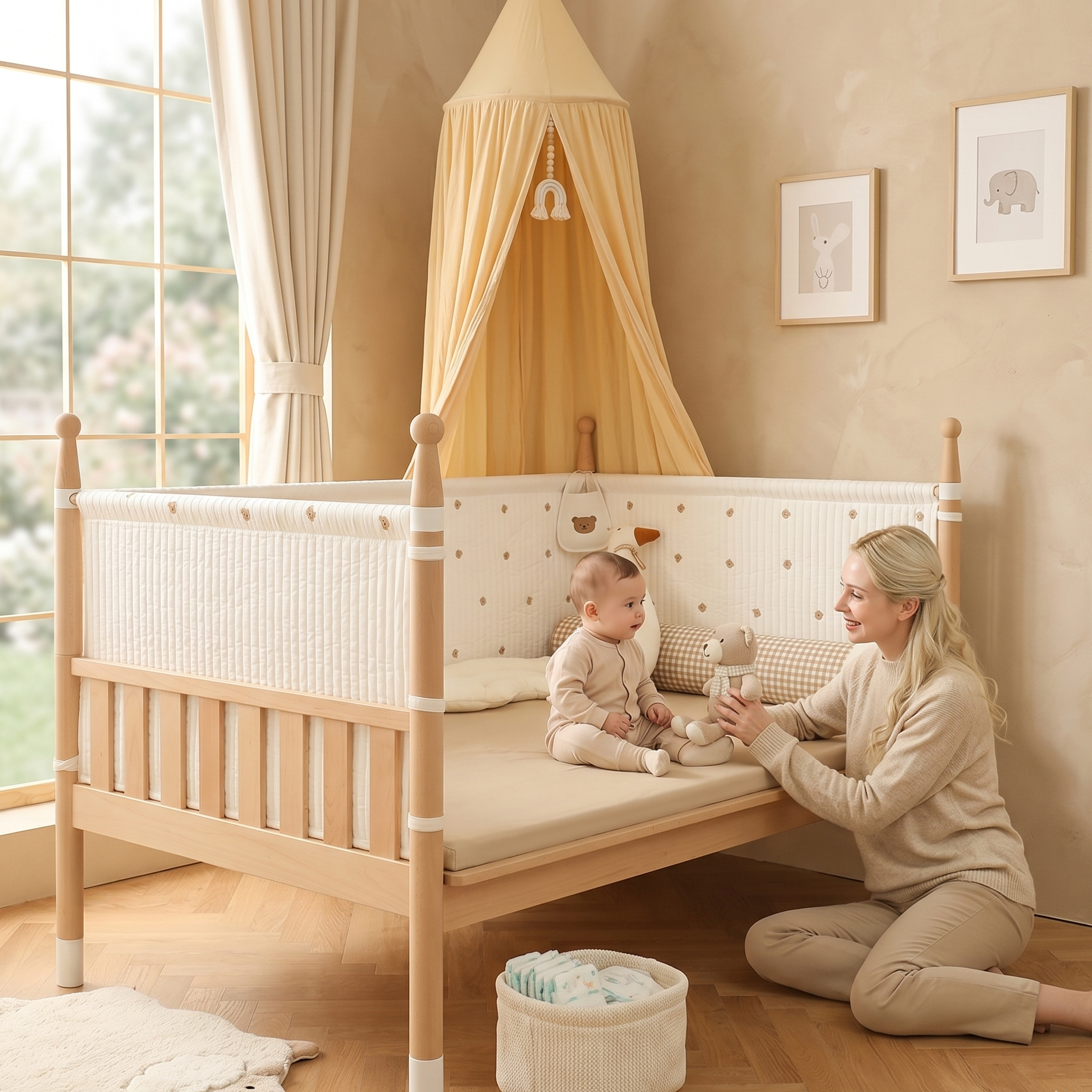 Łóżko dziecięce 5w1 - Lite drewno