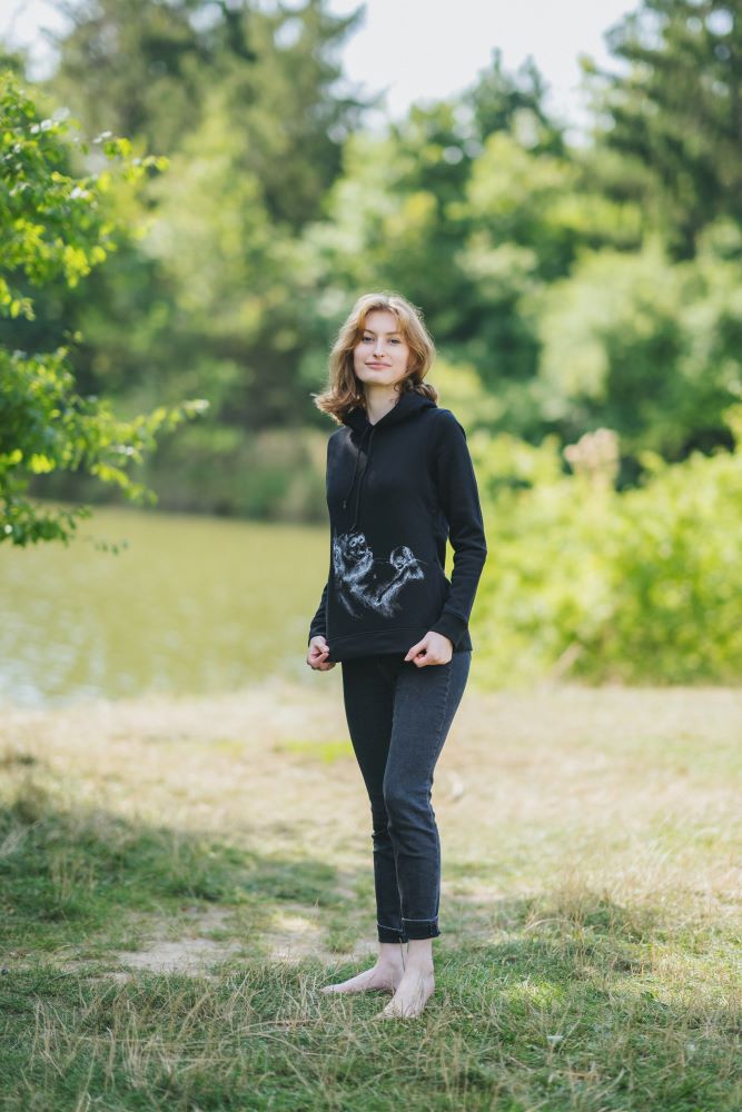 Bluza do karmienia Monkey Mum® czarna - małpka