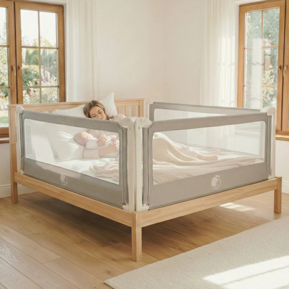 Pokrowiec na barierkę zabezpieczającą do łóżka Monkey Mum® Popular – Ciemnoszary