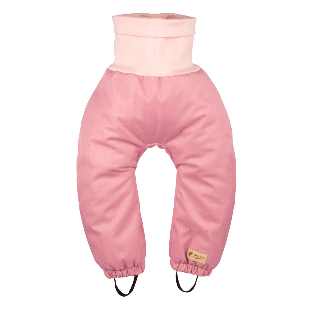 Dziecięce rosnące zimowe softshellowe spodnie z barankiem Monkey Mum® - Różowa owieczka