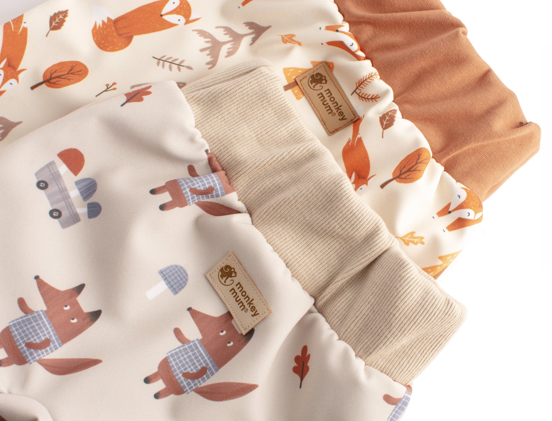 Dziecięce softshellowe spodnie z membraną Monkey Mum® - Lisie zabawy