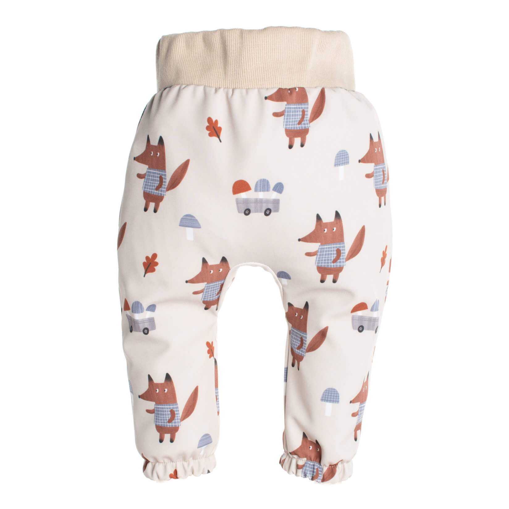 Dziecięce softshellowe spodnie z membraną Monkey Mum® - Lisy na grzybach