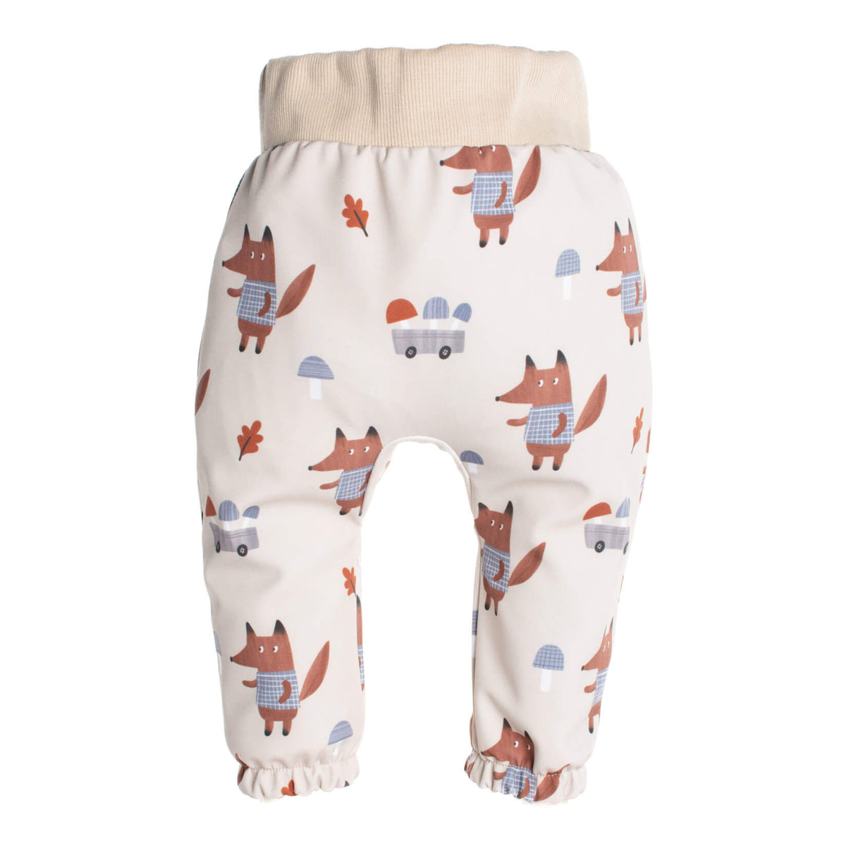 Dziecięce softshellowe spodnie z membraną Monkey Mum® - Lisy na grzybach