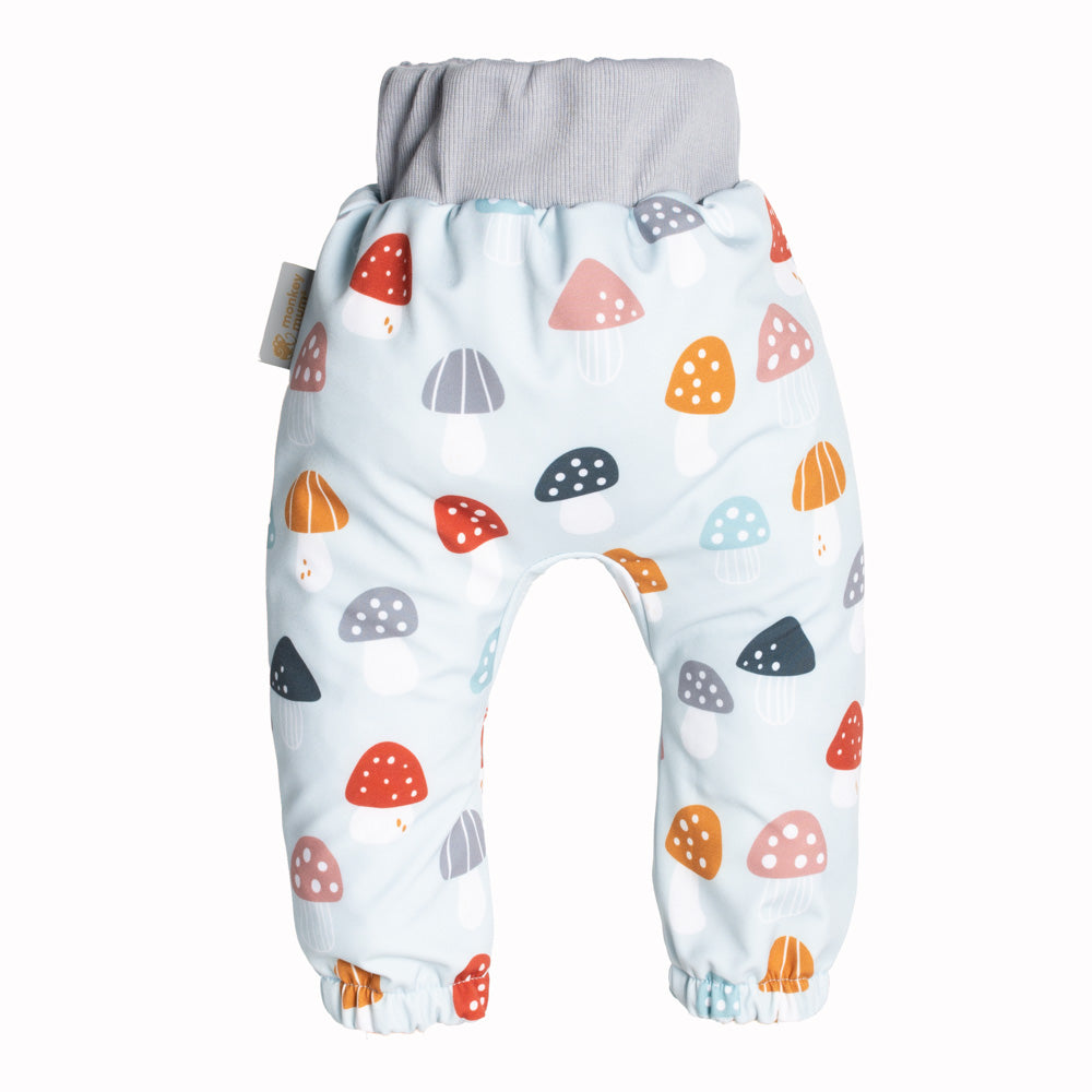 Dziecięce softshellowe spodnie z membraną Monkey Mum® - Kolorowe muchomory