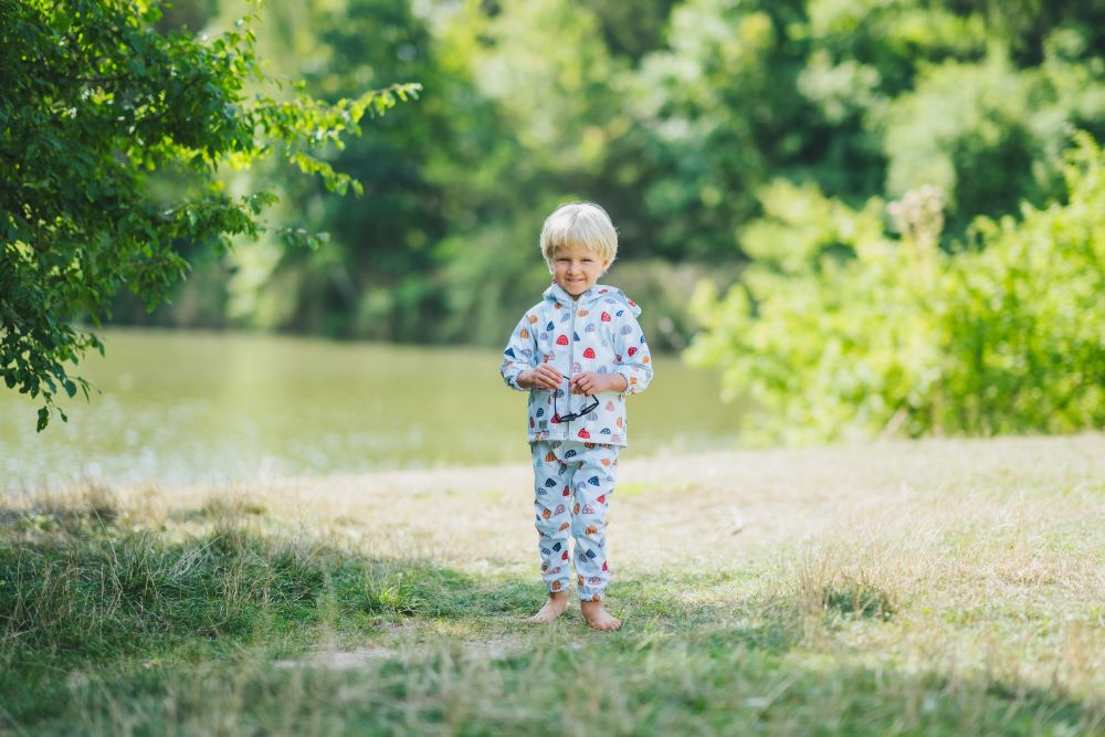 Dziecięca kurtka softshellowa z membraną Monkey Mum® - Kolorowe muchomory