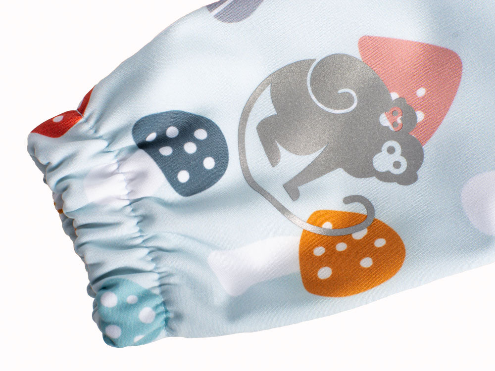 Dziecięce softshellowe spodnie z membraną Monkey Mum® - Kolorowe muchomory