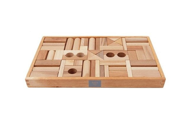 Wooden Story Kostki w drewnianym pudełku - 54 szt. - Naturalne