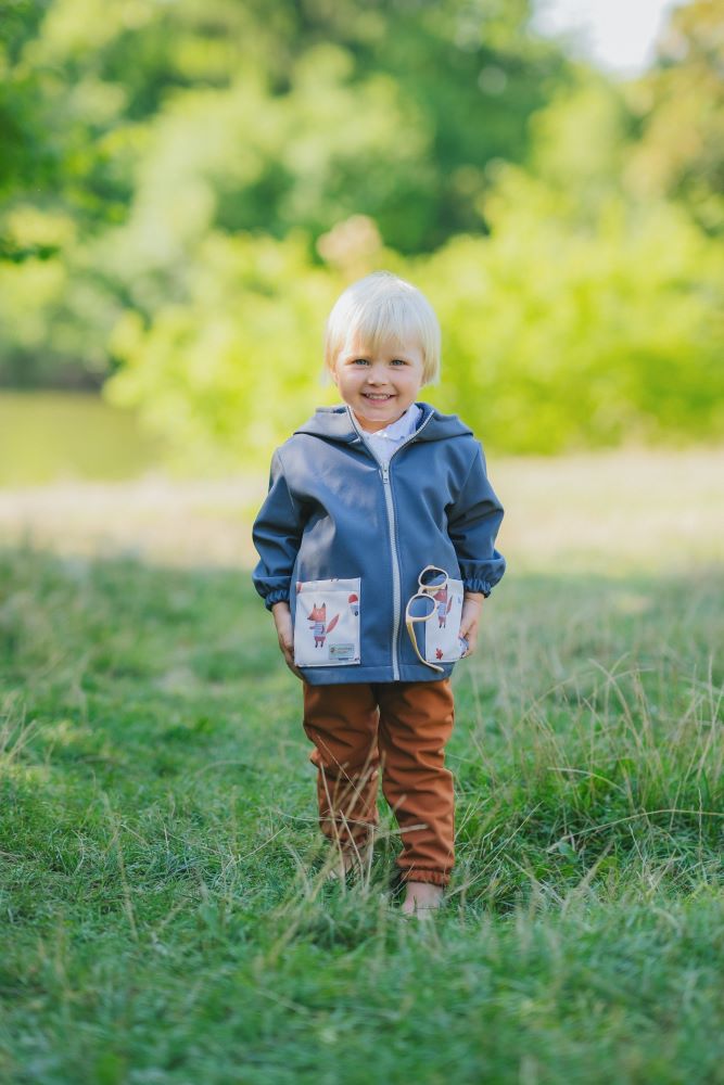 Dziecięca kurtka softshellowa z membraną Monkey Mum® - Tajemnicza wyprawa z lisem