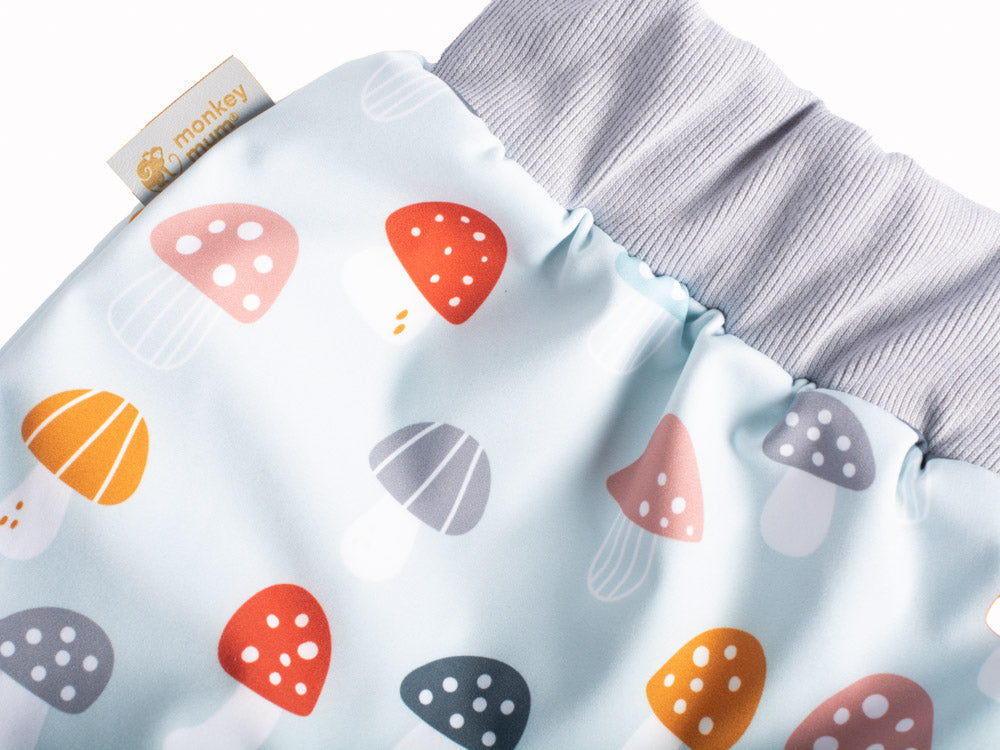 Dětské softshellové kalhoty s membránou Monkey Mum® - Pestrobarevné mochomůrky