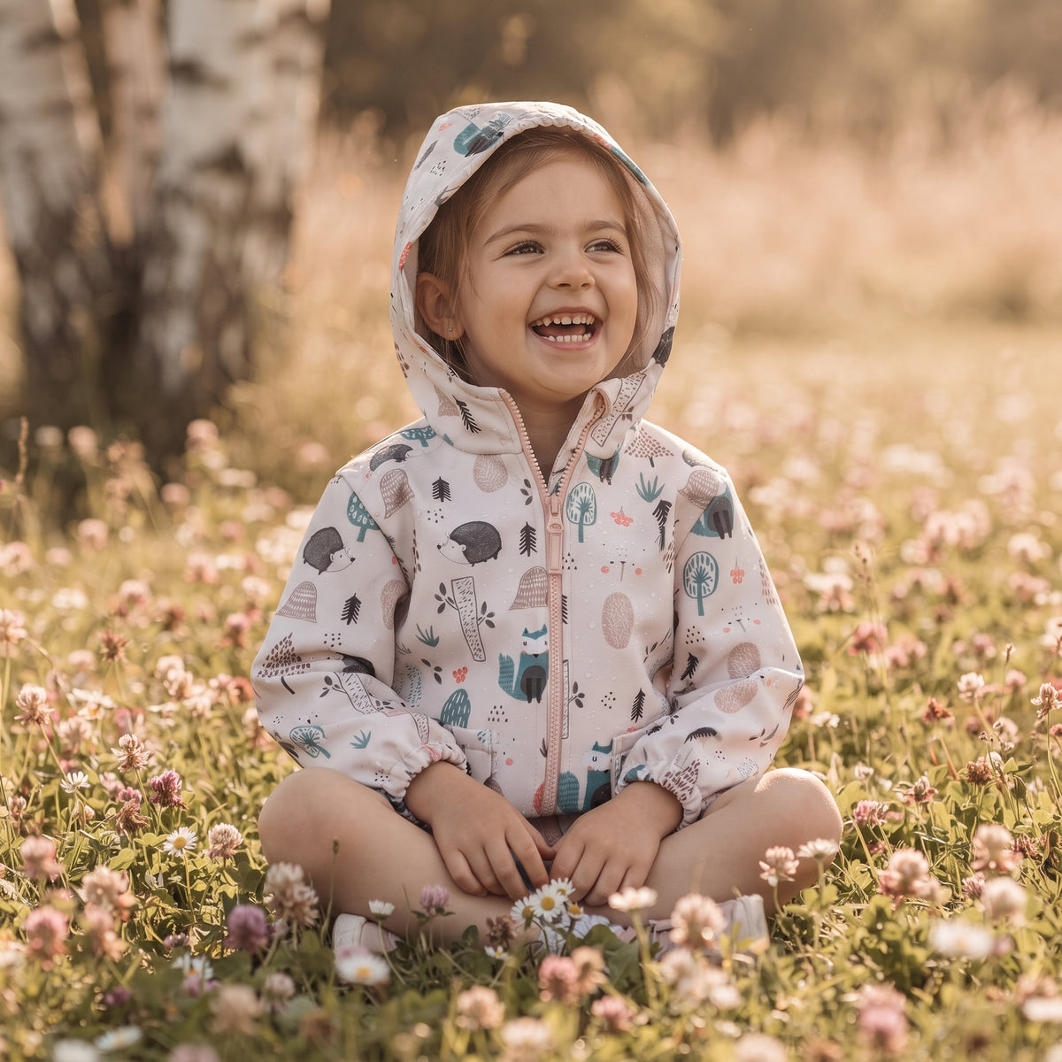 Dziecięca kurtka softshellowa z membraną Monkey Mum® - Codzienne zwierzątka