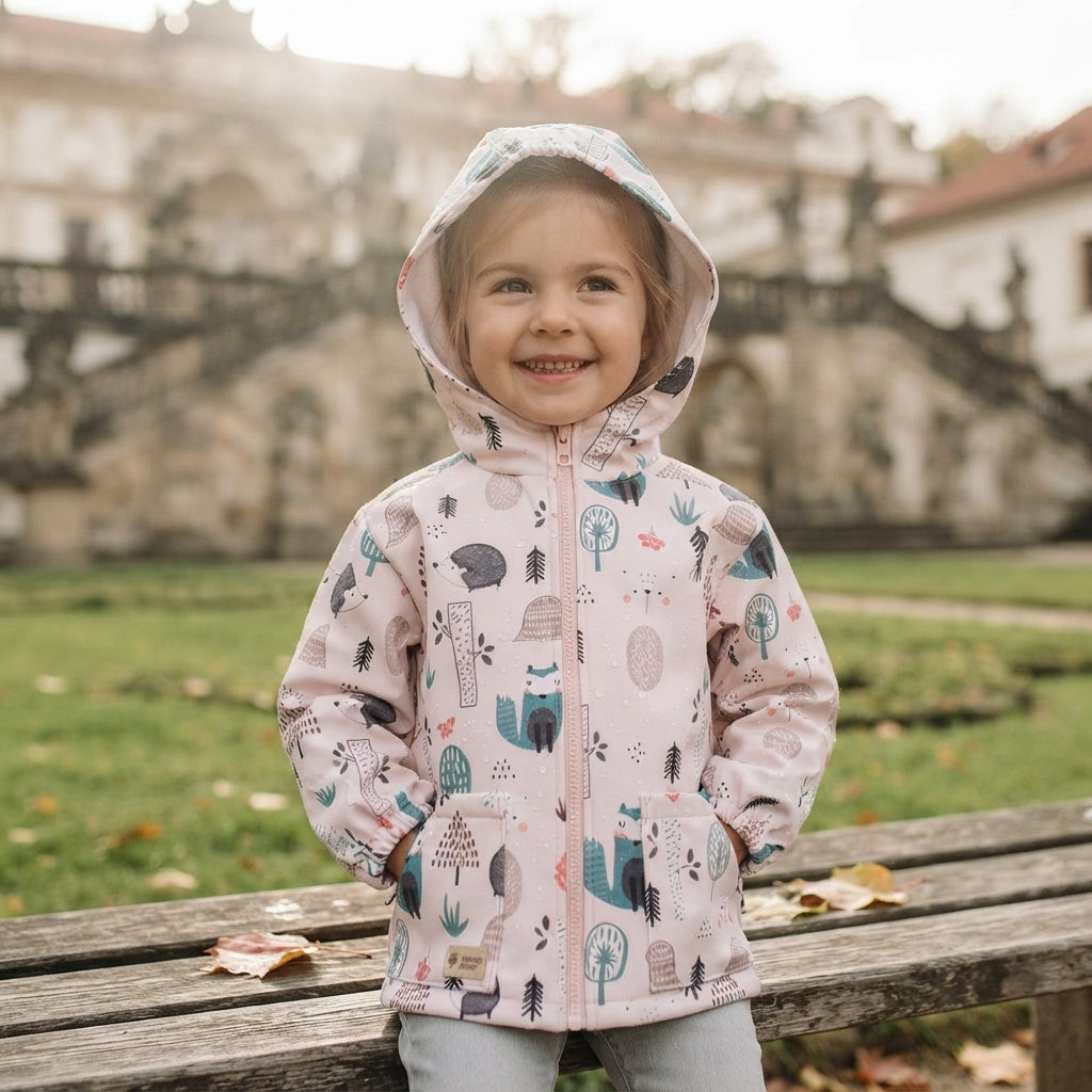 Dziecięca kurtka softshellowa z membraną Monkey Mum® - Codzienne zwierzątka
