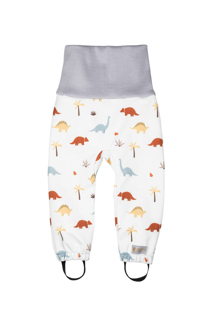 Dziecięce rosnące spodnie softshellowe z membraną Monkey Mum® - Dinozaurowa opowieść