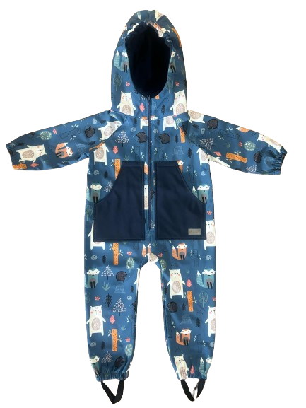 Monkey Mum® Kombinezon softshellowy z membraną – Nocne zwierzątka - roz. 98/104, 110/116