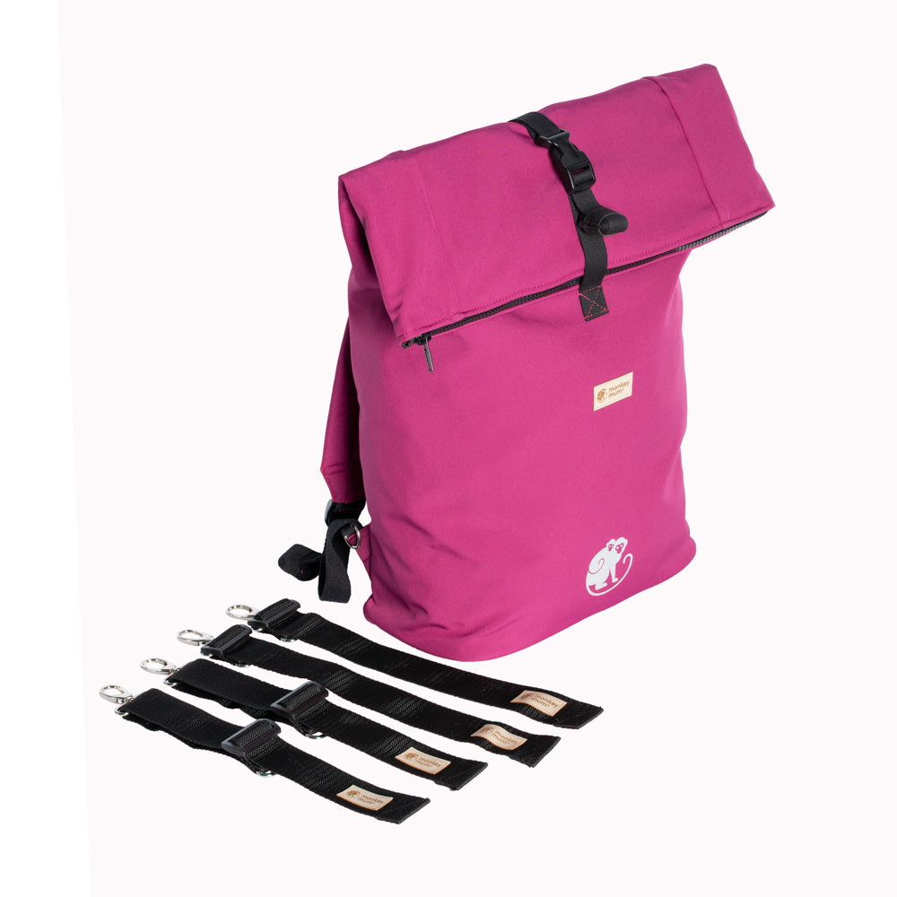 Monkey Mum® Zintegrowany plecak softshellowy do nosidełka Carrie - Soczysta malina