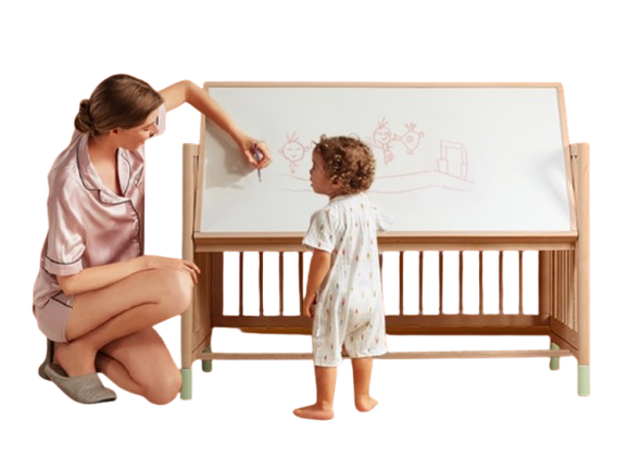 Łóżeczko dziecięce 3w1 - Lite drewno - 120x60 cm