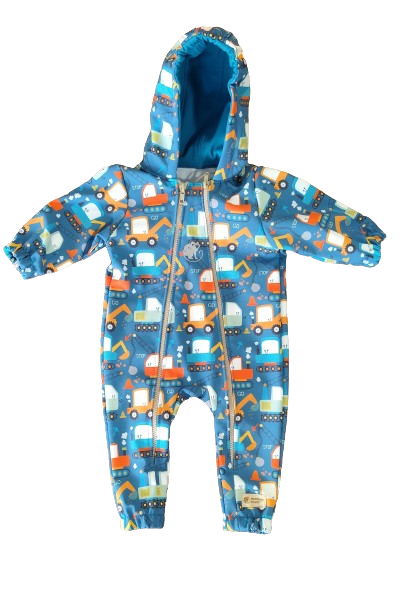 Monkey Mum® Kombinezon softshellowy z membraną – Wesoły plac budowy - roz. 62/68, 74/80