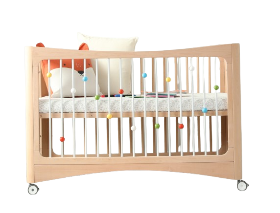 Łóżeczko dziecięce 4w1 - Lite drewno - 120x65 cm