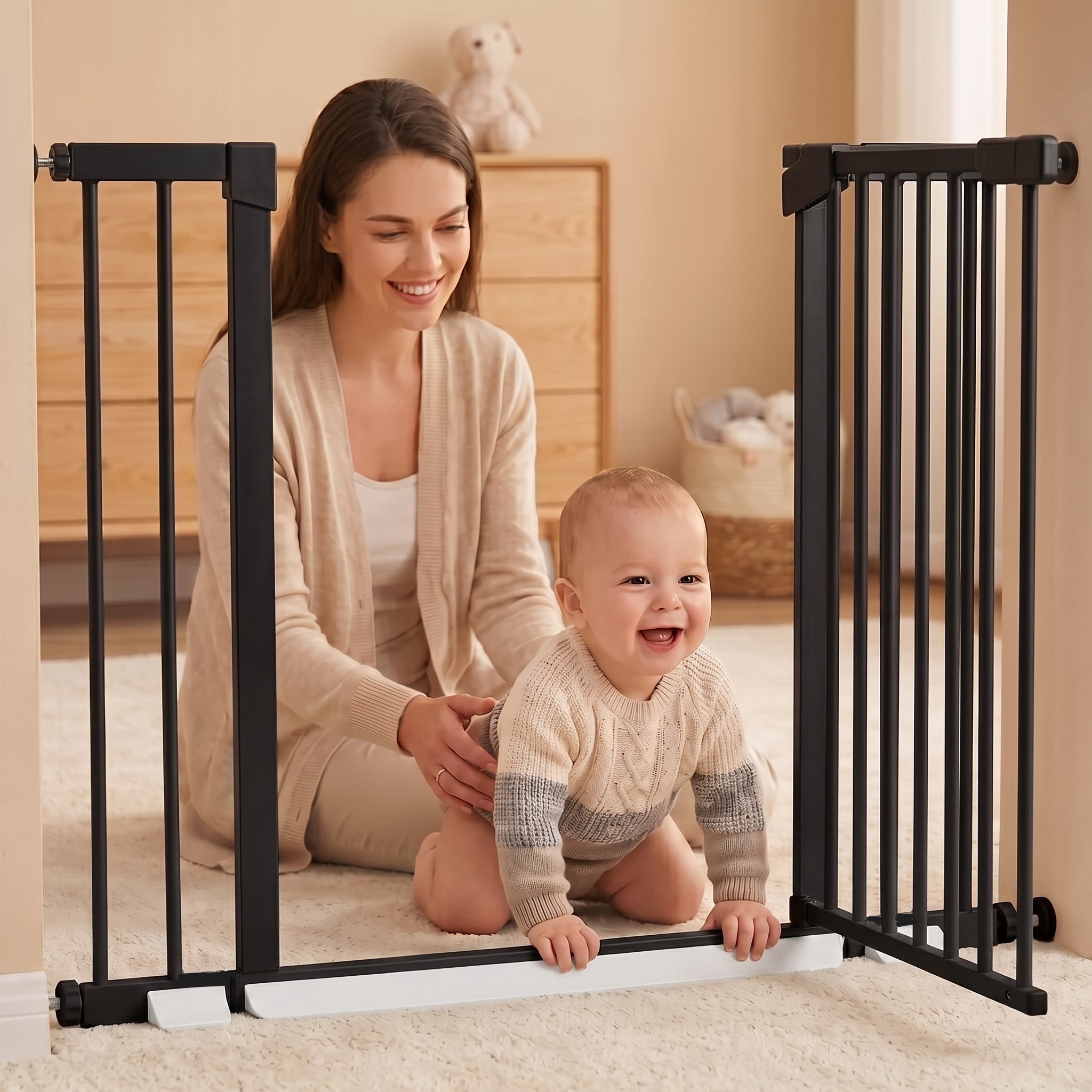 Barierka zabezpieczająca Monkey Mum® – Czarna