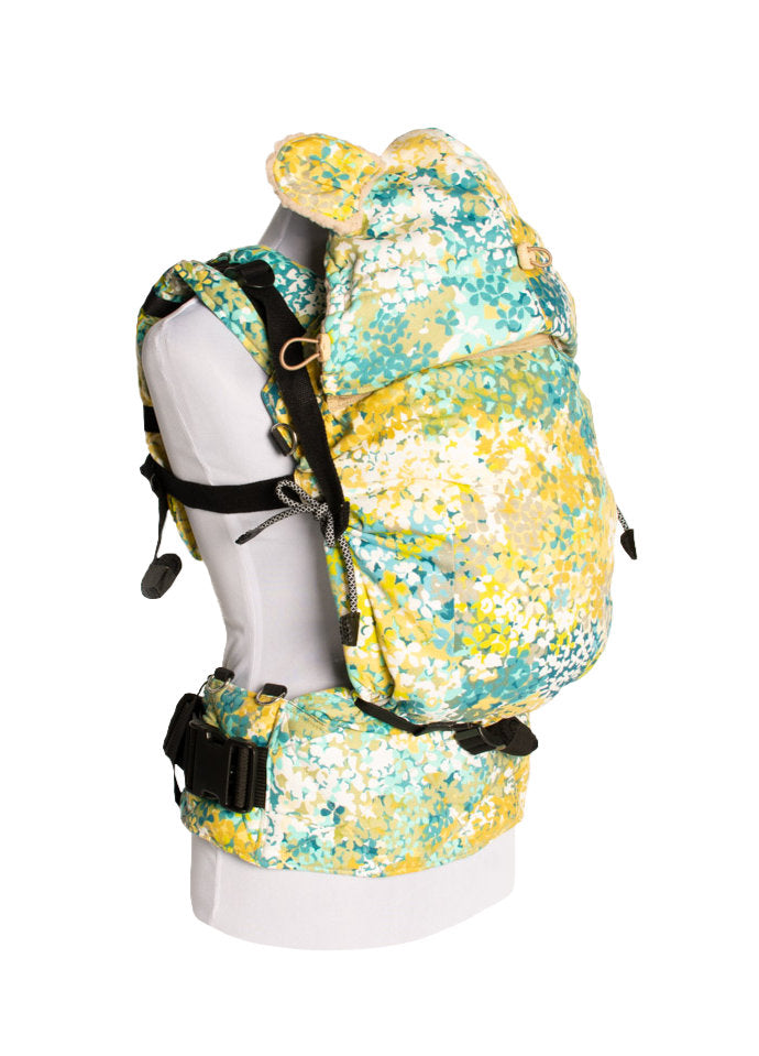 Monkey Mum® Ocieplany kaptur do nosidełka Carrie - Kwitnąca łąka