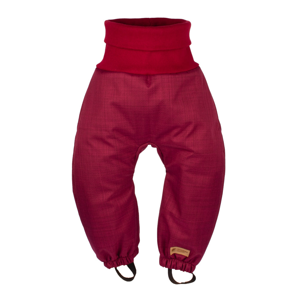 Dziecięce rosnące zimowe softshellowe spodnie z barankiem Monkey Mum® - Bordowa Czerwony Kapturek