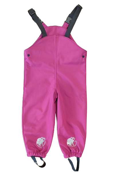 Monkey Mum® Softshellowe spodnie na szelkach z membraną - Soczysta malina