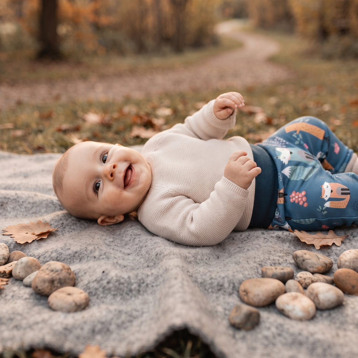 Dziecięce softshellowe spodnie z membraną Monkey Mum® - Nocne zwierzątka