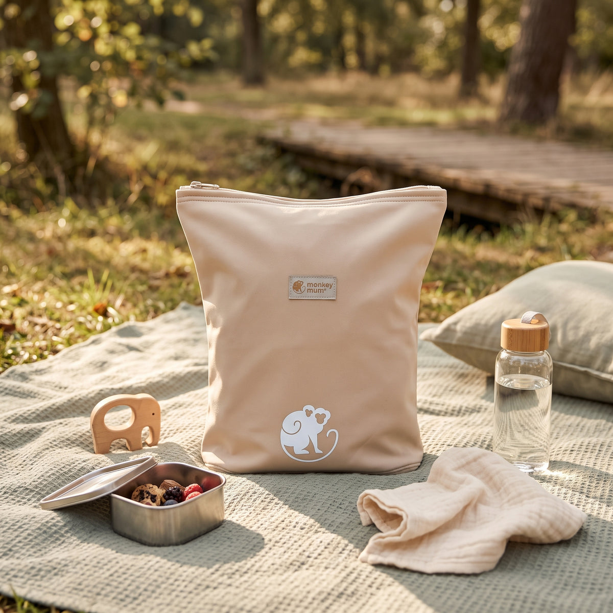 Dziecięcy softshellowy plecak Monkey Mum® - Beżowy