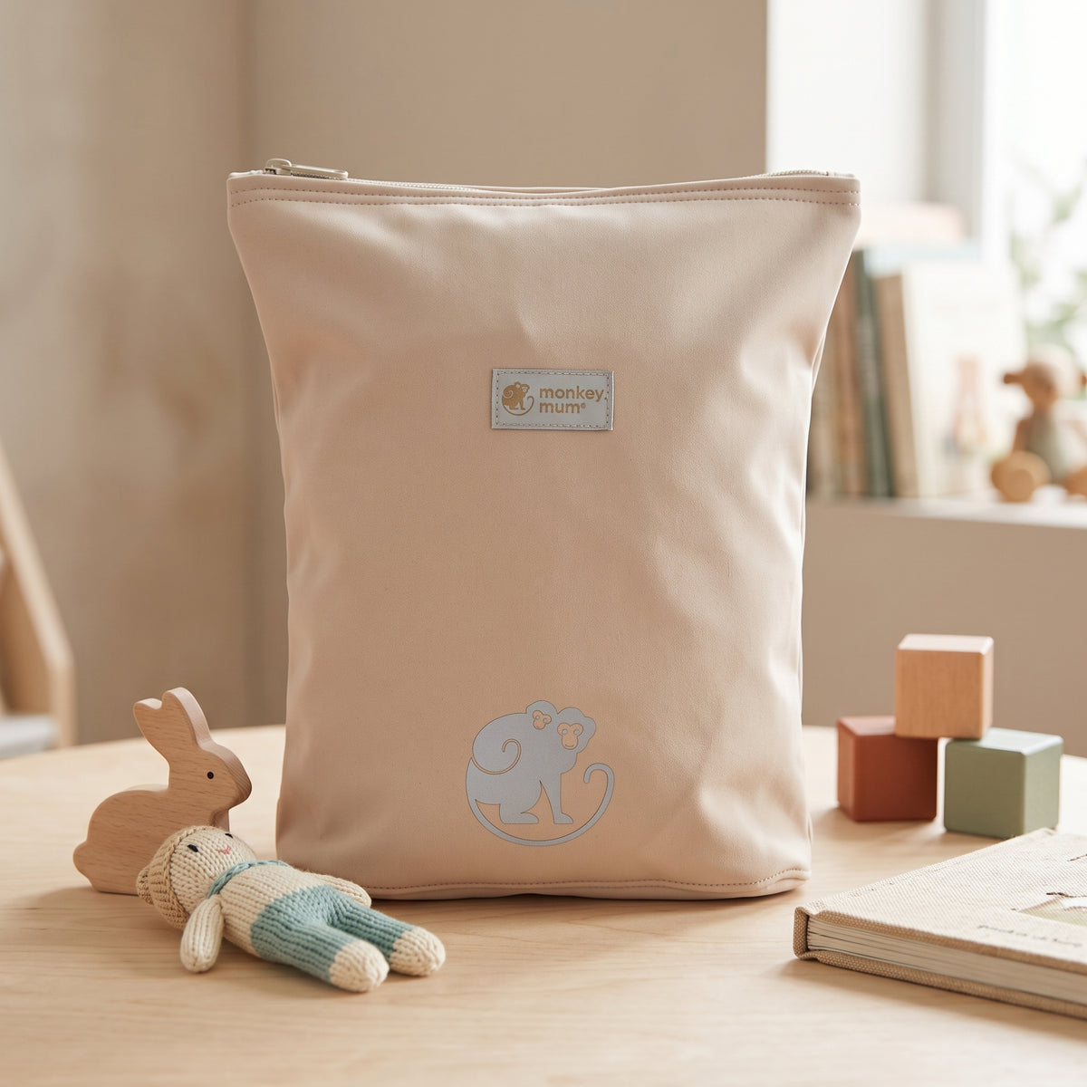 Dziecięcy softshellowy plecak Monkey Mum® - Beżowy