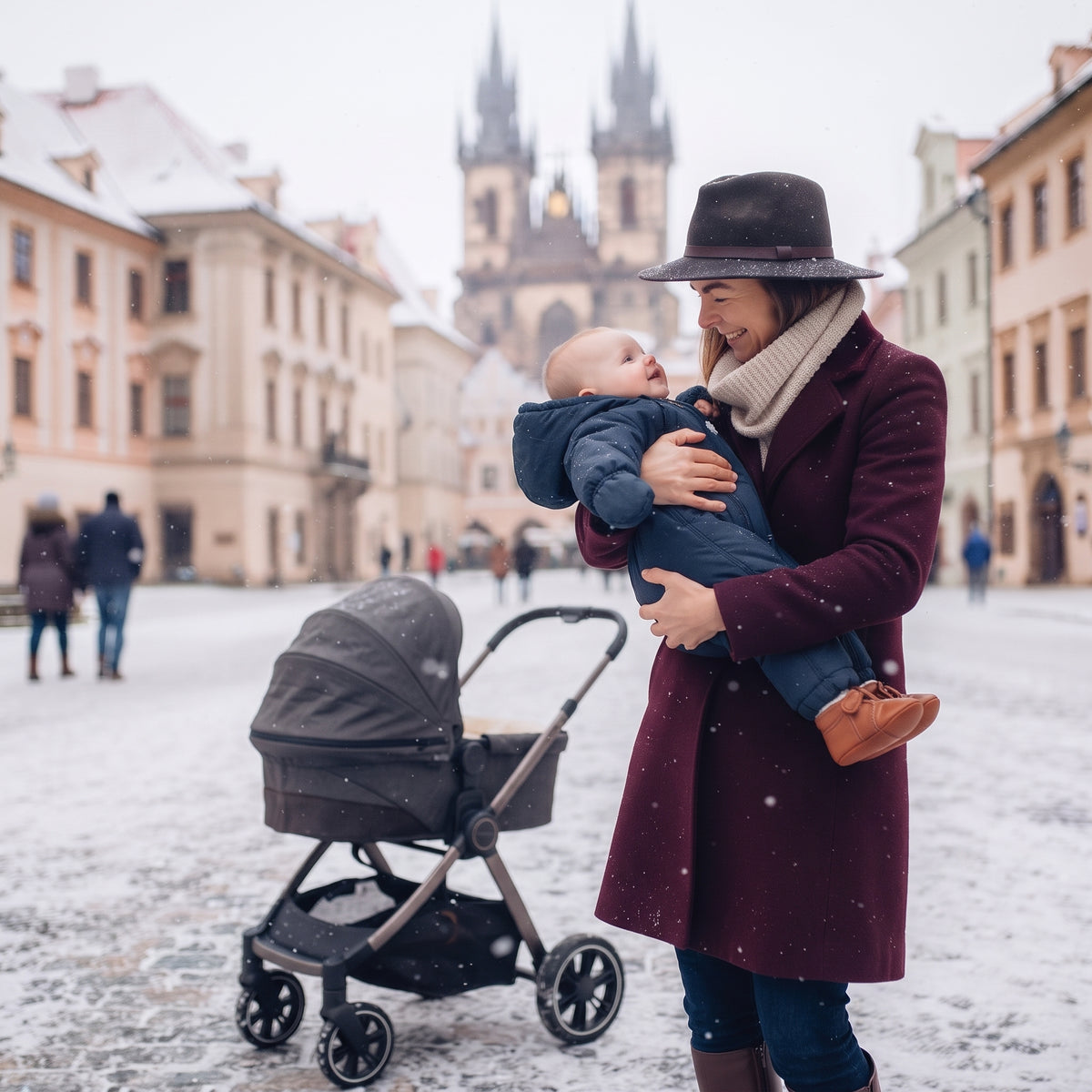 Monkey Mum® Dziecięcy zimowy kombinezon softshellowy z barankiem - Bajkowy wieczorynek - roz. 62/68, 74/80