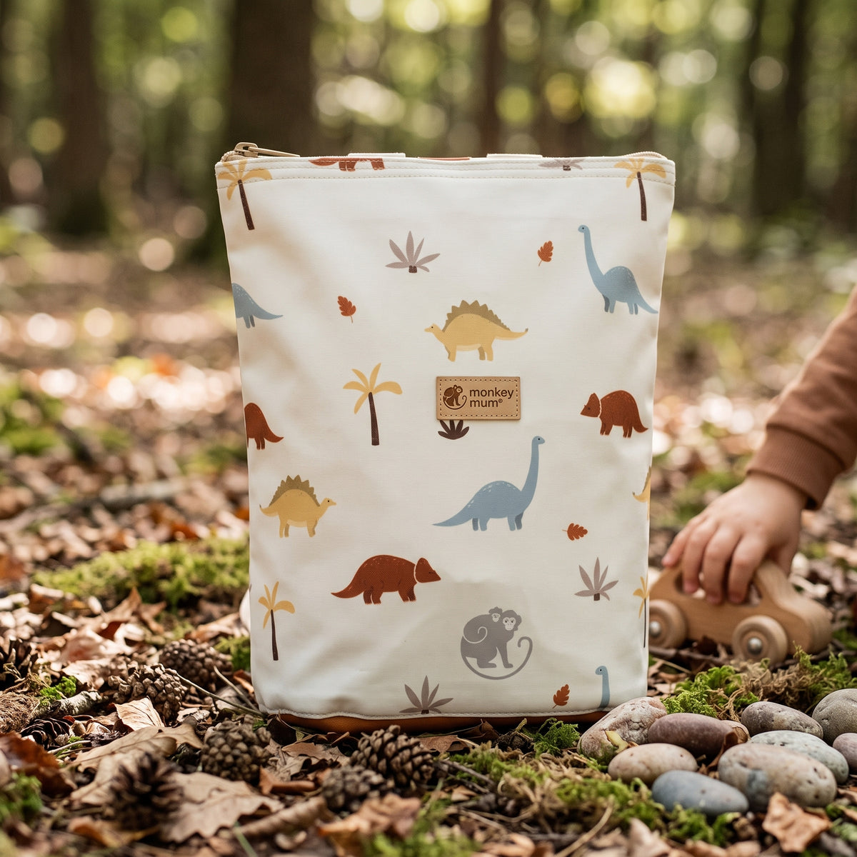 Dziecięcy plecaczek softshellowy Monkey Mum® - Dinozaurza opowieść