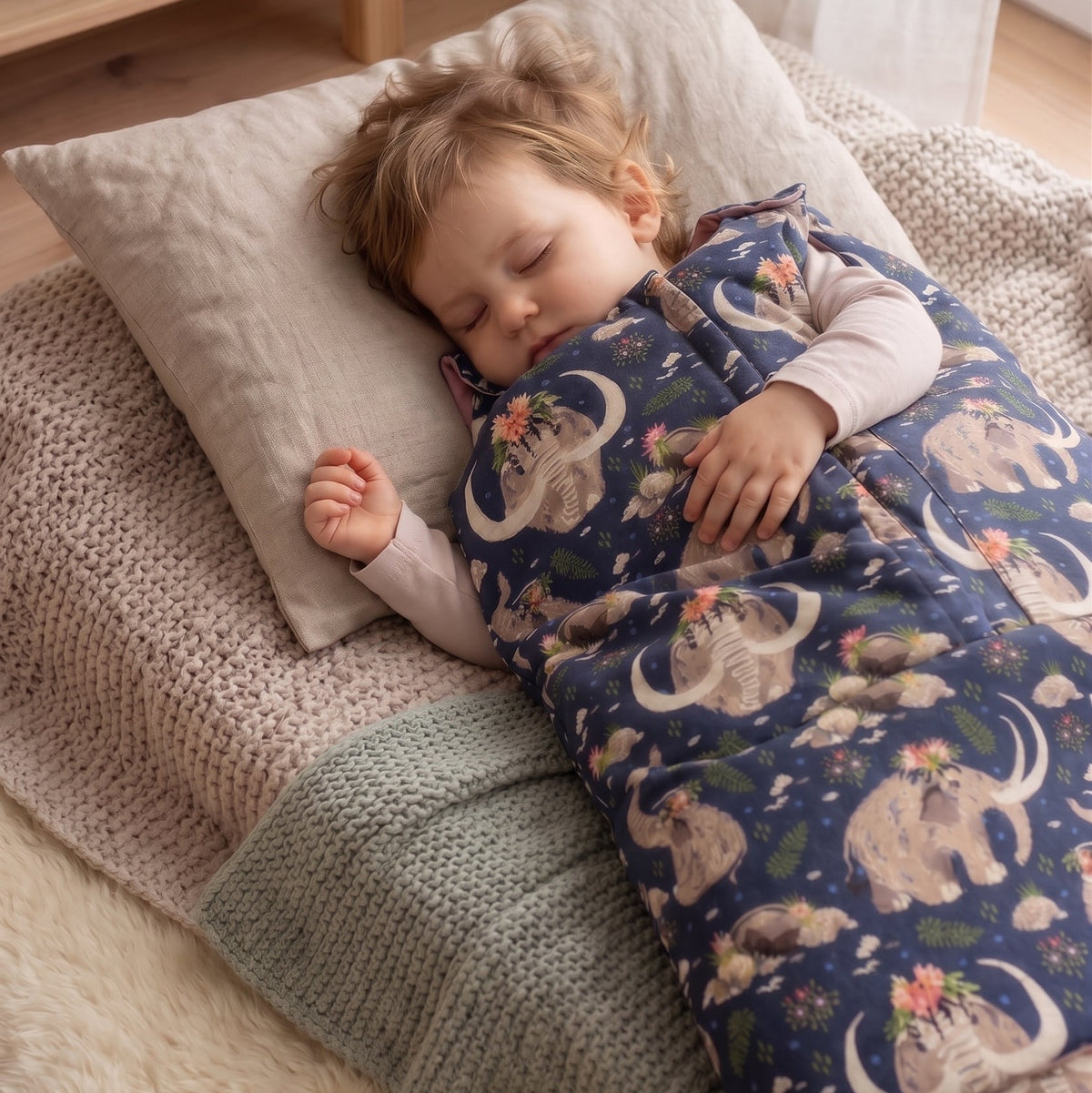 Zimowy rosnący śpiworek Monkey Mum® 0 - 4 lata - zestaw - Mamucia księżniczka