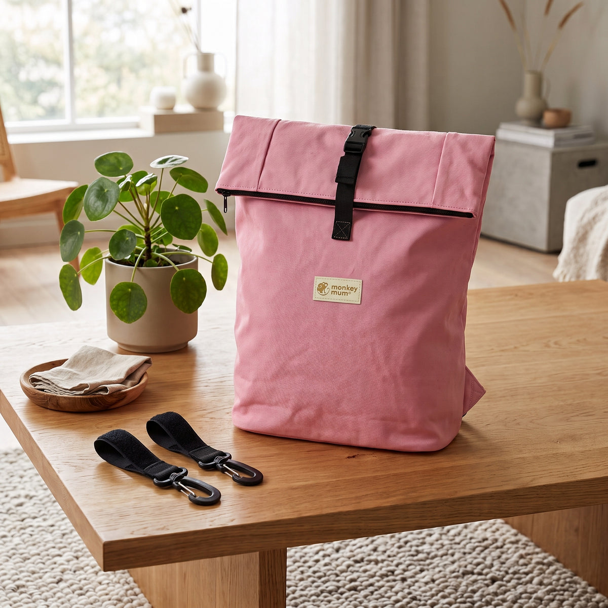 Monkey Mum® Plecak softshellowy do wózka – Wata cukrowa