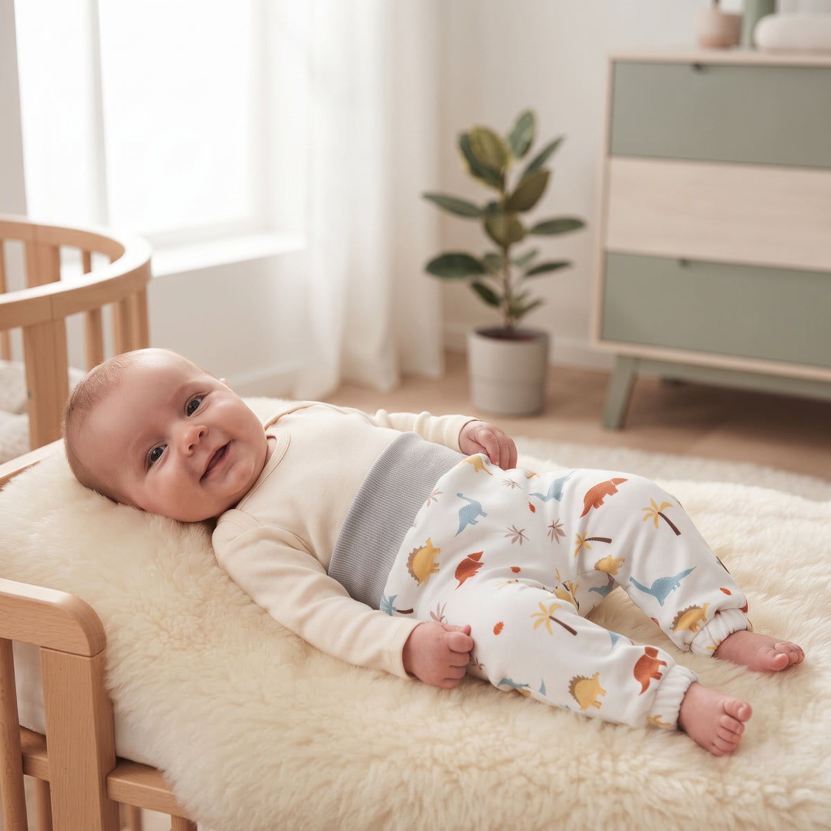 Dziecięce softshellowe spodnie z membraną Monkey Mum® - Dinozaurowa opowieść