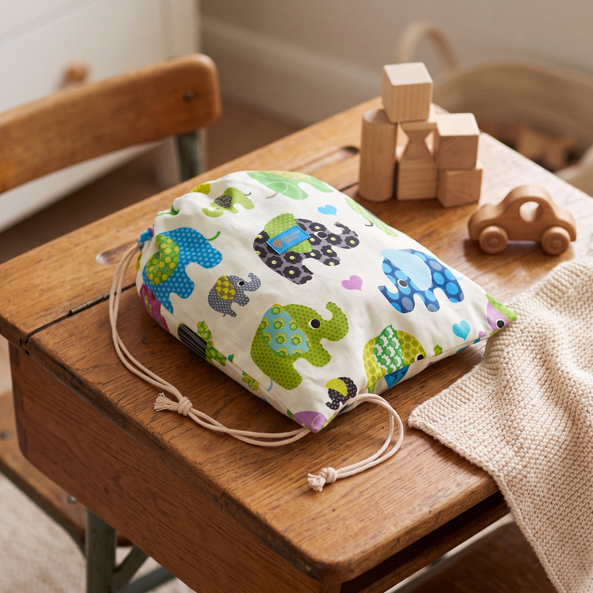 Worek materiałowy Monkey Mum® - Wesoły słoń
